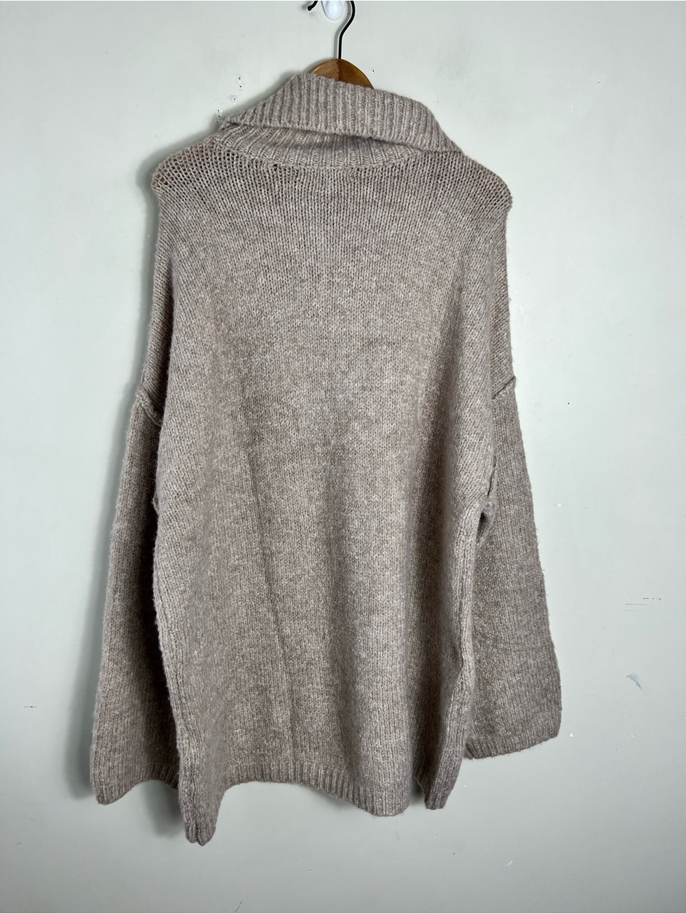 PRETTYGARDEN Cozy Oversized Mock Neck Sweater in Taupe Size Large NWT Super Soft - Picture 3 of 11